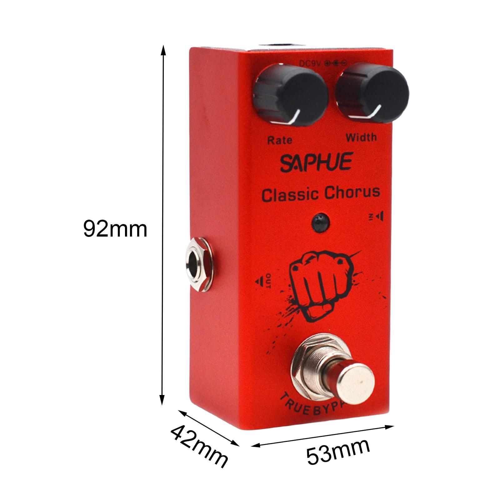 Guitar Pedal with LED Light 9V DC Lightweight with Metal Shell for Electric Guitar Bass
