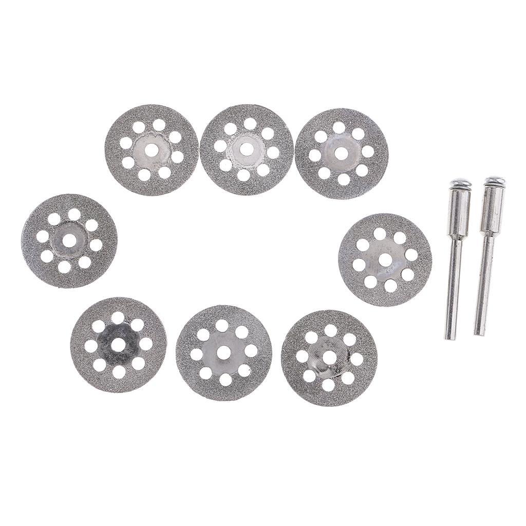 10 Piece Diamond Cutting Wheels Cut Off Discs Drill Bit with Mandrel For Rotary Tool Stone Blade 22mm 25mm 30mm 35mm 40mm