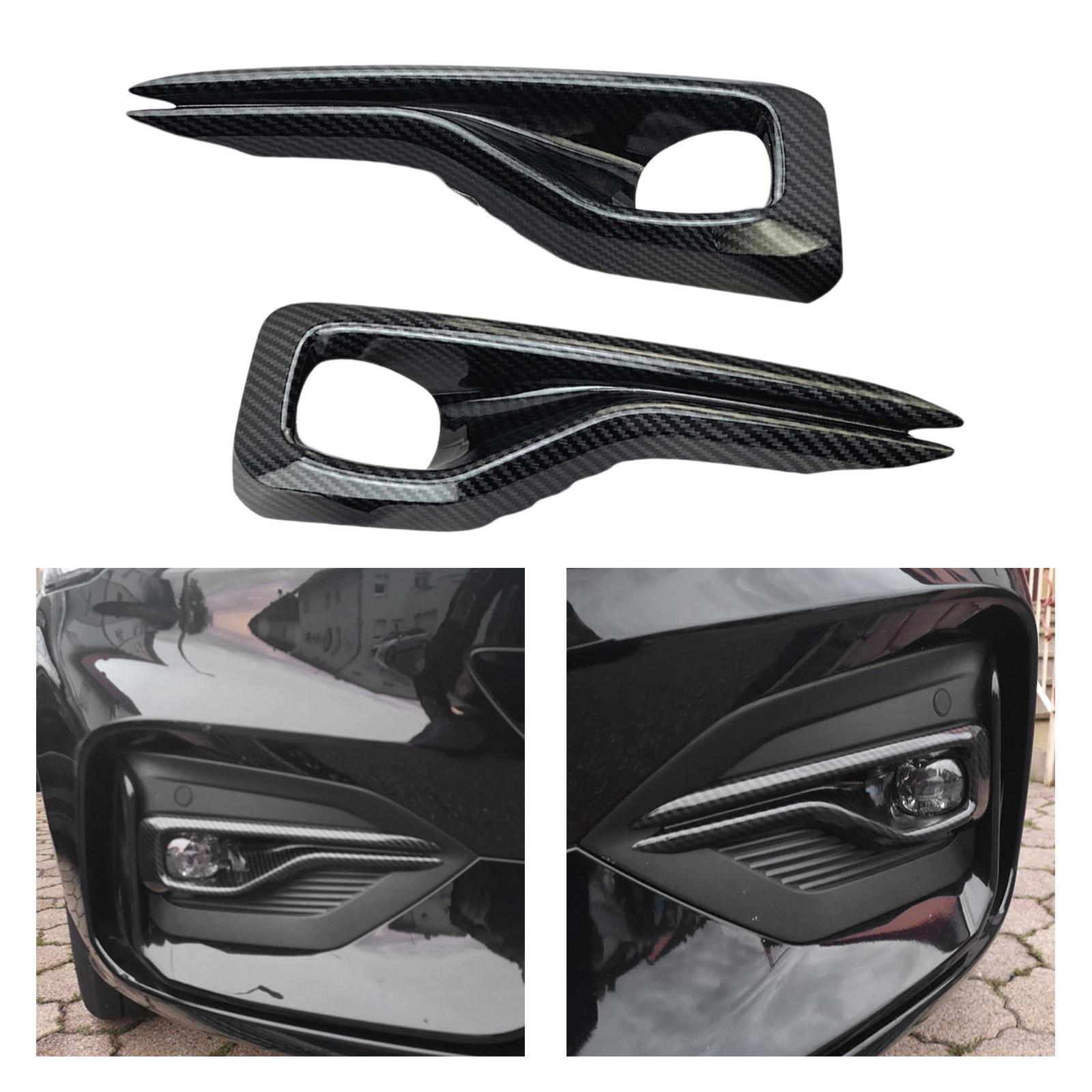 2Pcs ABS Plastic Front Foglight Fog Light Lamp Cover Frame Exterior Accessories for Ford Focus 2019 2020 ST-Line