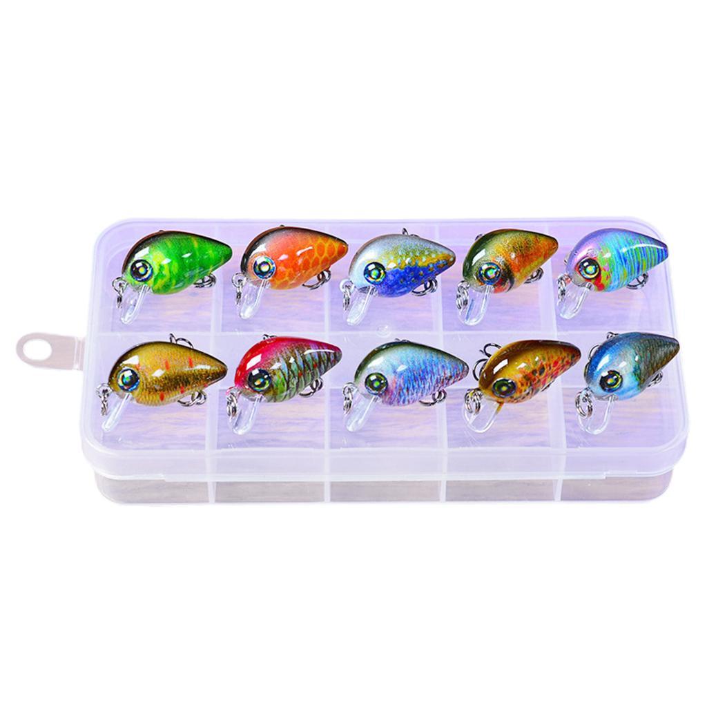 Floating Fishing Lures Hard Bait Micro Crankbait Bass Pike Minnow Baits Hook