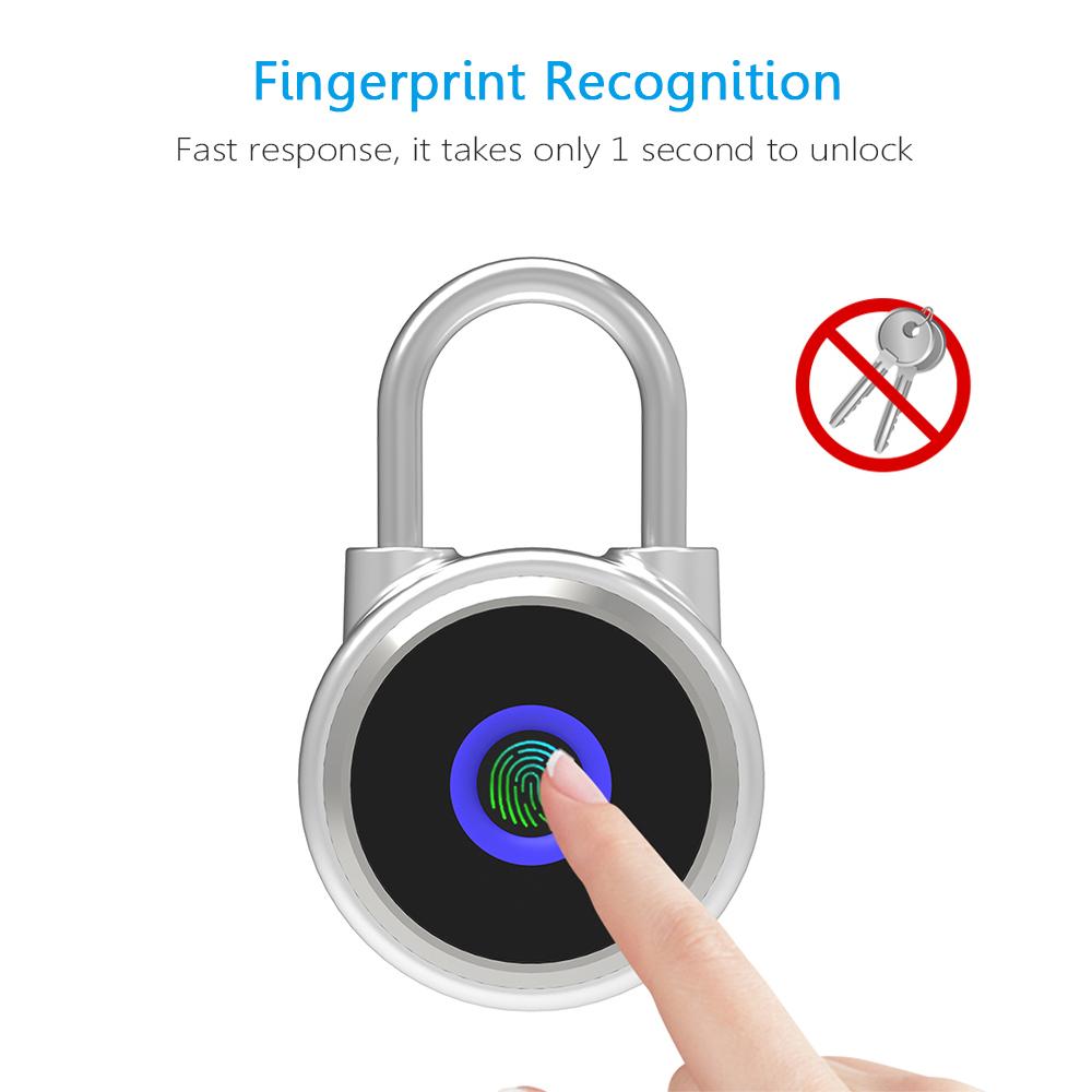 Ổ khóa vân tay BT Khóa với APP & Vân tay lưu trữ 20 nhóm vân tay, có thể sạc lại
