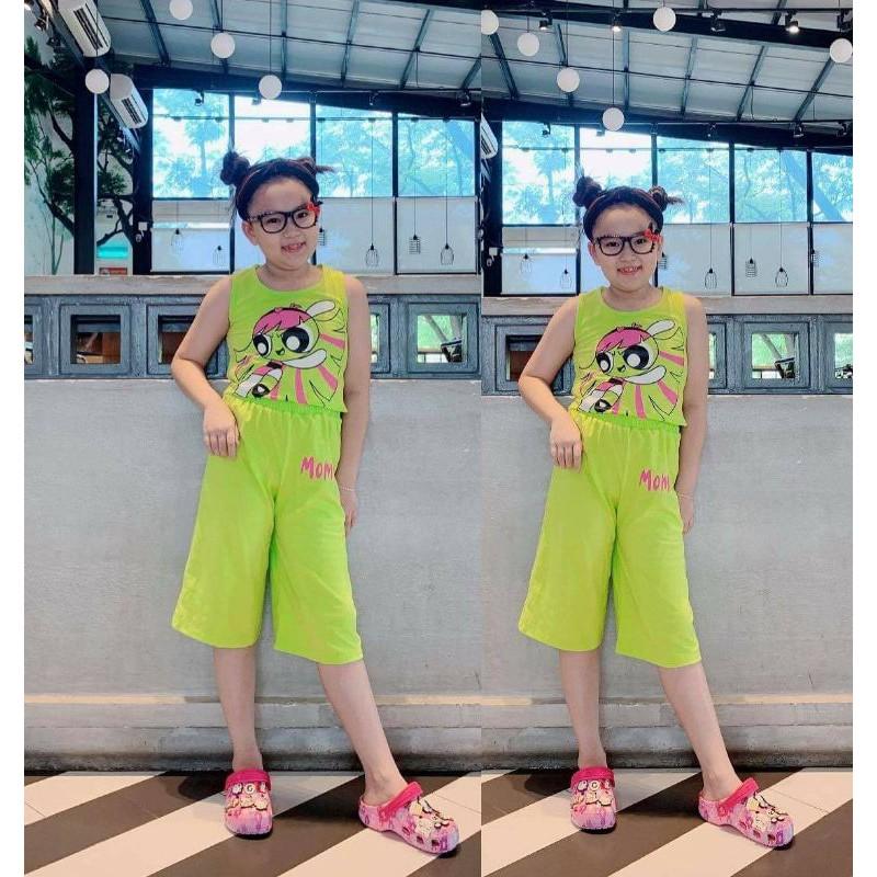 Bộ áo croptop quần lửng ống rộng size đại - Đồ bộ trẻ em