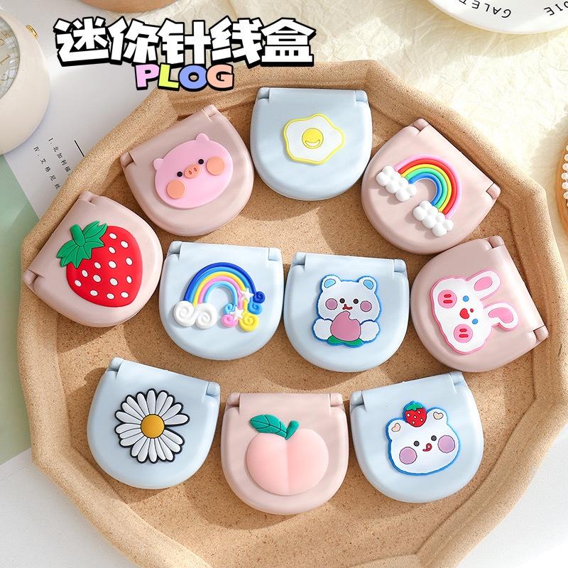 Hộp Kim Chỉ May Vá Mini Nắp Gập Màu Pastel