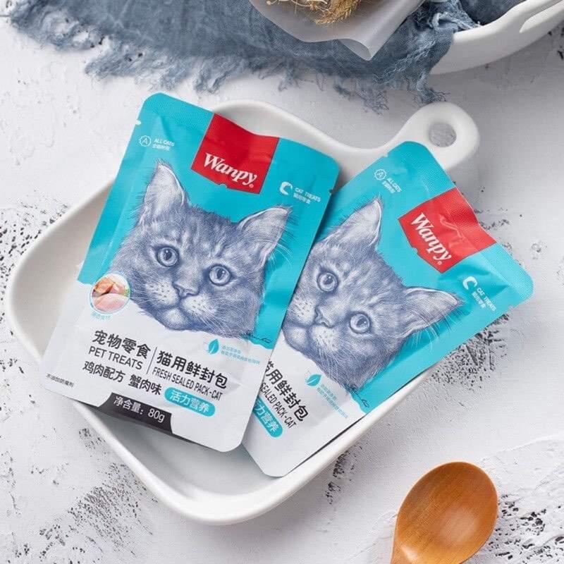 Pate Wanpy dành cho mèo gói 80gr Nhiều hương vị