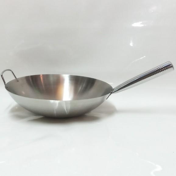 Chảo Thép Chống dính tay Cầm Inox Loại Màu Trắng Size 28cm ( dùng cho nhà hàng )