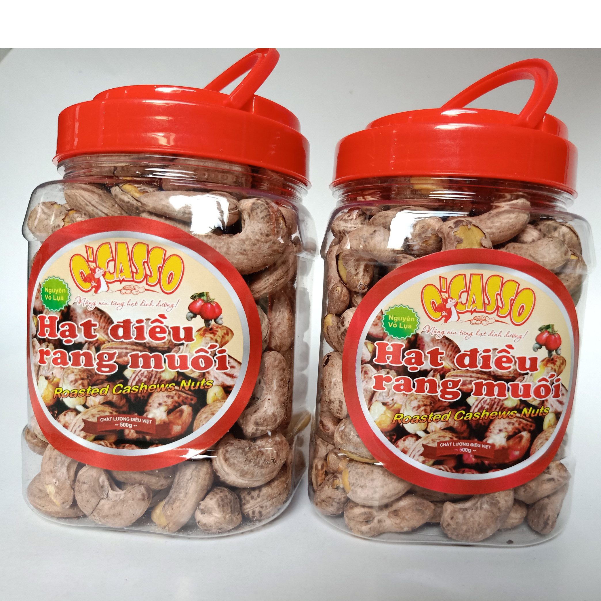 1Kg Hạt Điều Rang MuốiVỏ Lụa Loại Cồ O'Casso (2 hộp 500g