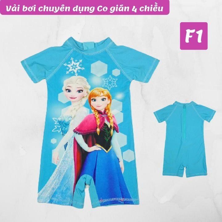 Hình ảnh Đồ bơi liền thân cho bé gái hình Elsa từ 10-22kg - vải chuyên dụng - đồ bơi 1 mảnh - HNStore