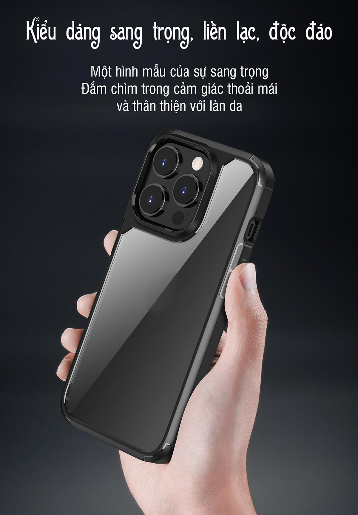 Ốp lưng trong viền tím dành cho iPhone 14 Pro Max / 14 / 14 Max / 14 Pro - Hàng chính hãng