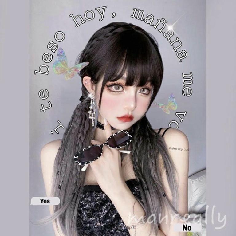 Wig/Tóc giả nguyên đầu cá tính Ombre xám trắng - teen/lolita/cosplay QS146