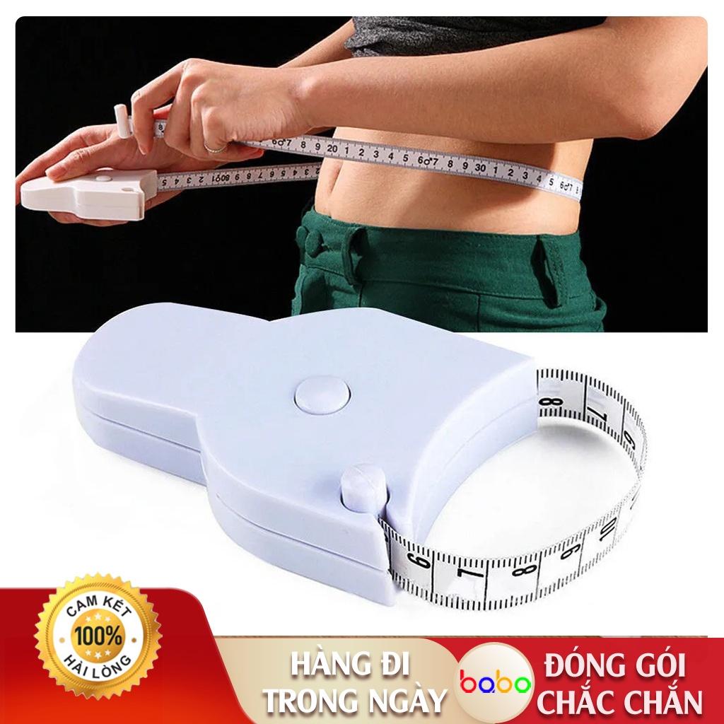 Thước dây mini cầm tay tự động đo ba vòng cơ thể chu vi quần áo thước đo chiều cao babo
