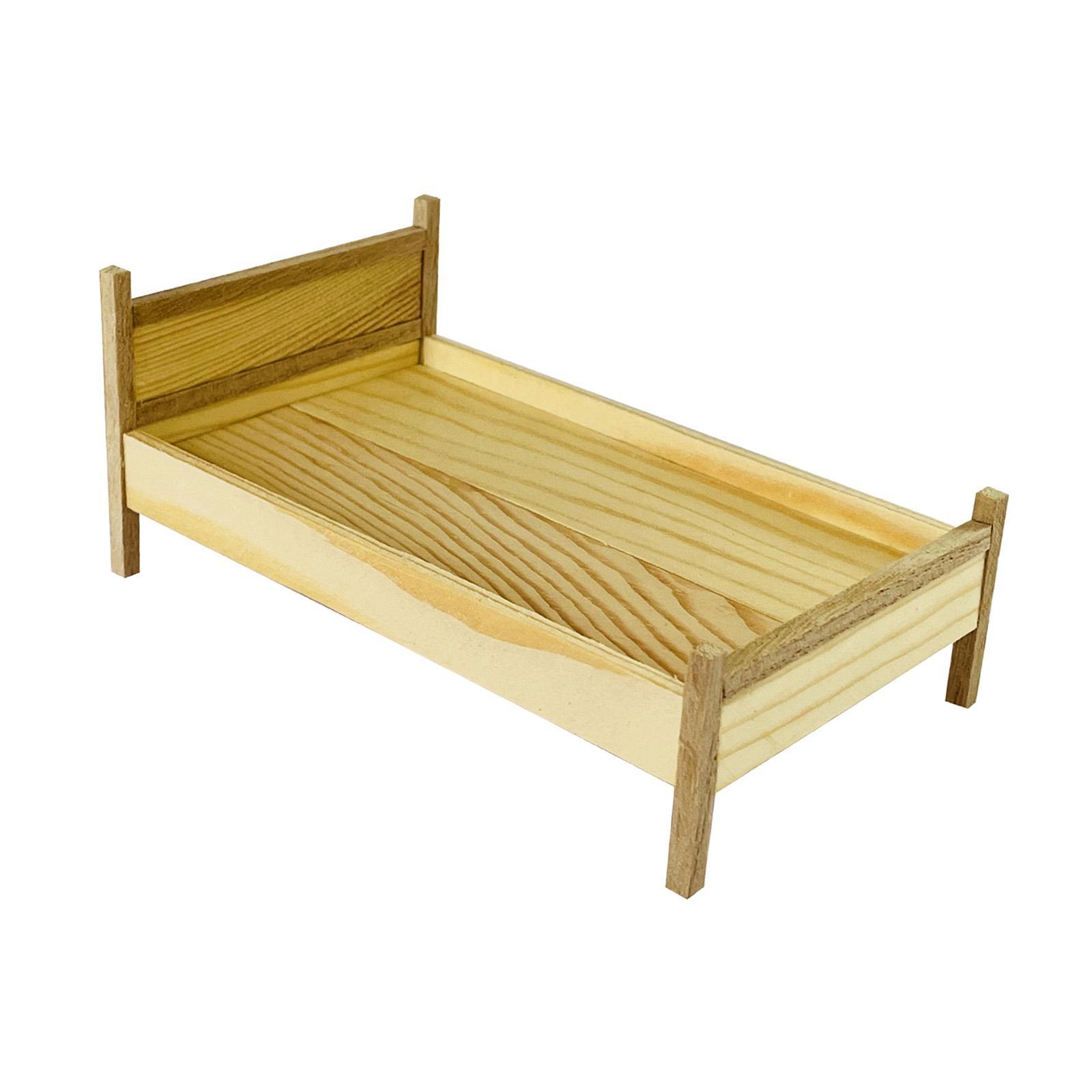 1:12 Scale Dollhouse Mini Bed Dollhouse Decoration Accessories Miniature Bed Dollhouse Miniature Bed