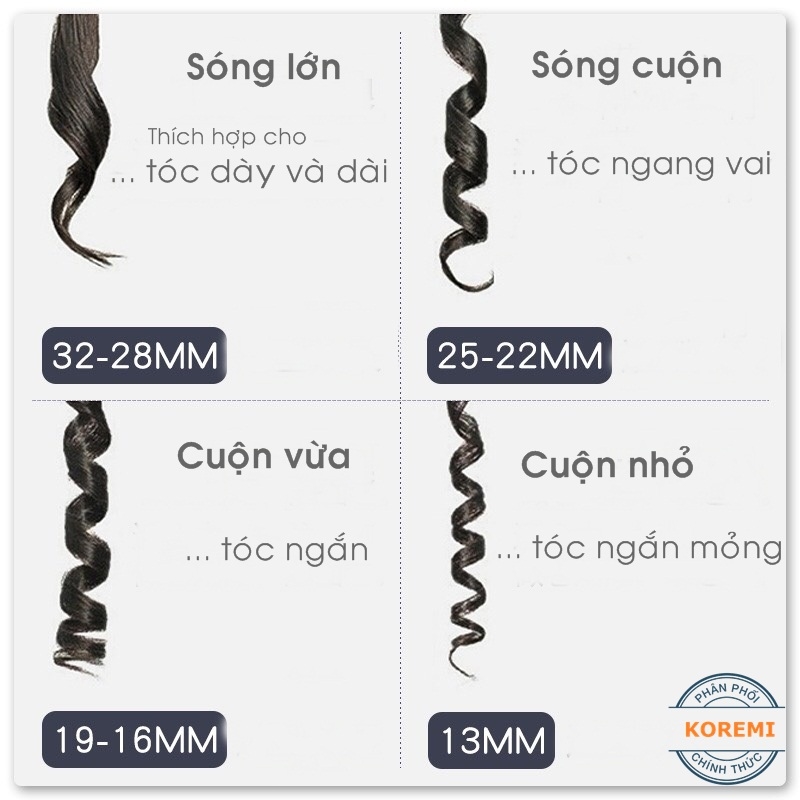 [Quà Tặng] Máy uốn xoăn tóc cao cấp Hàn Quốc xoay trục 360 độ Koremi NA-886- Chuyên nghiệp cho Salon [ Chính Hãng]