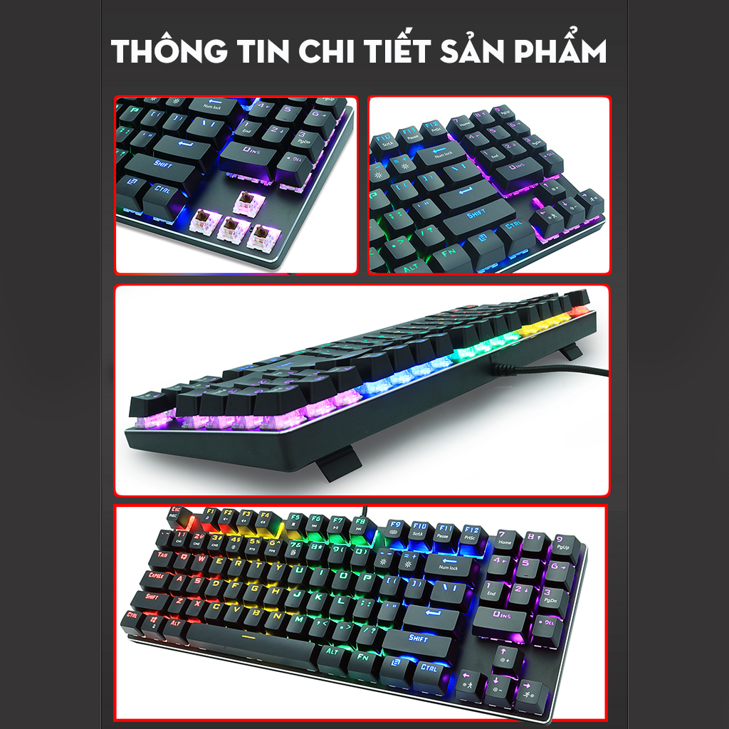 Bàn phím cơ Metoo Z56 - 89 phím, 20 chế độ đèn led