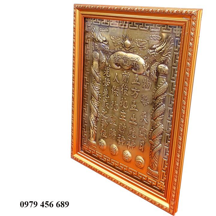 Bài vị thần tài thổ địa bằng đồng cao 38cm