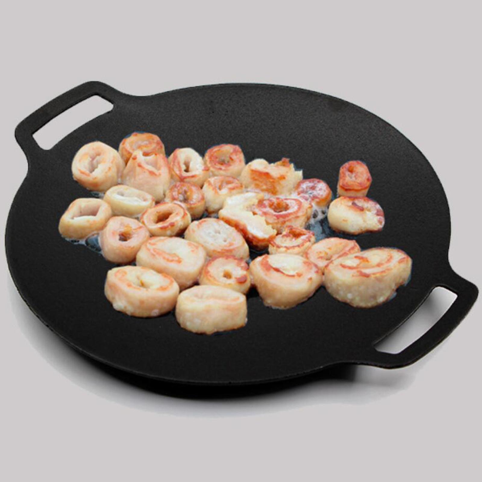 Cast Iron Stovetop Nonstick Grill Pan Korean Roasting Plate