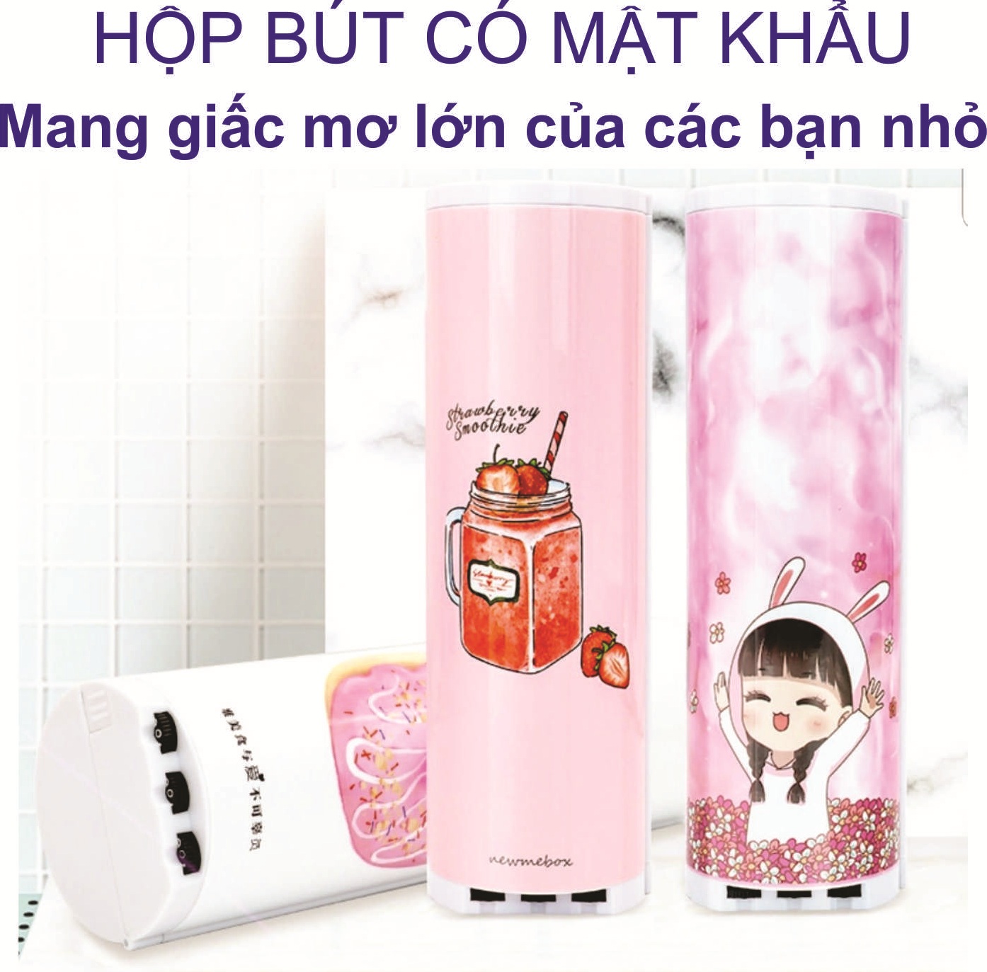 Hộp bút có mật khẩu cơ xoay số thông minh cho các bạn nhỏ