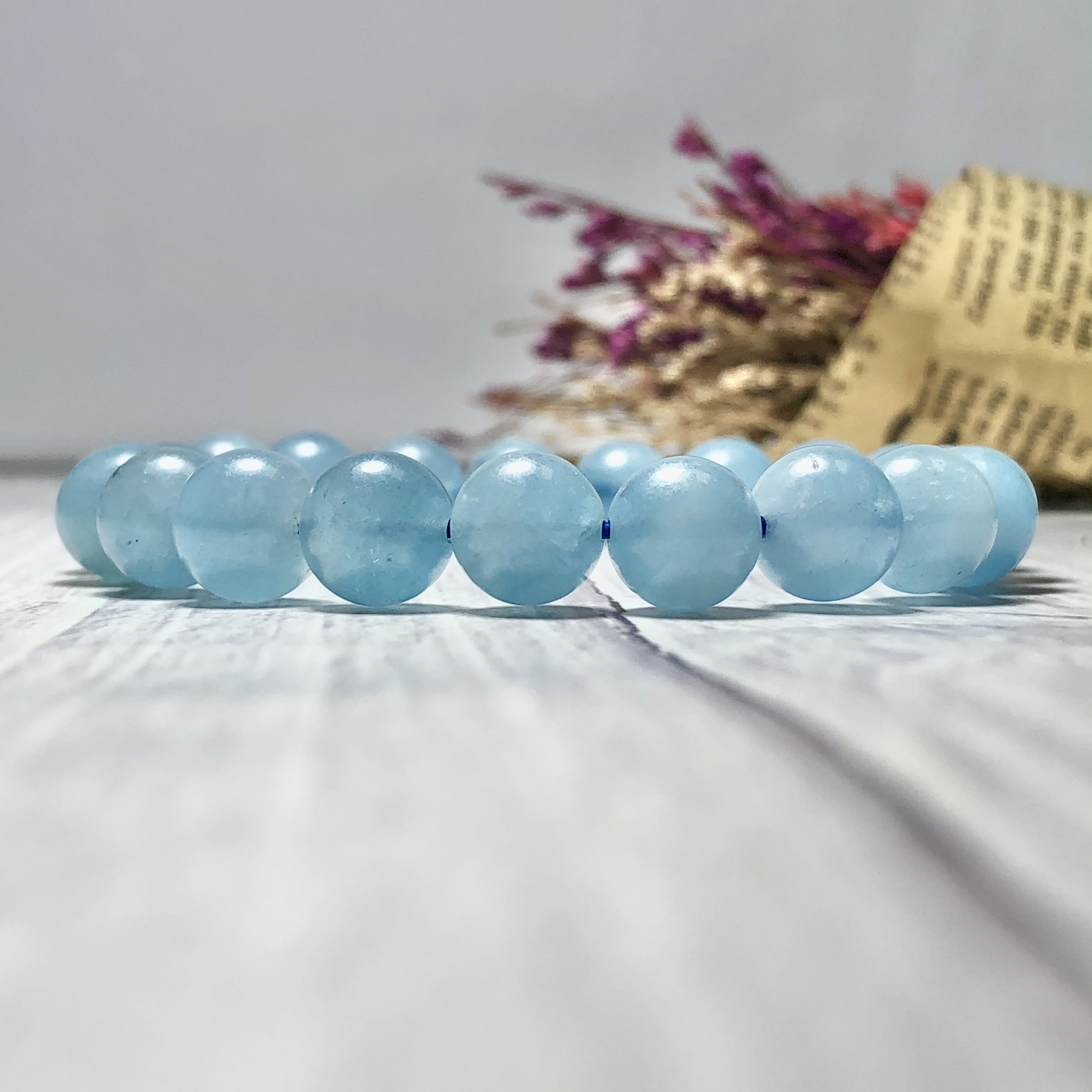 Vòng tay Aquamarine 9mm cao cấp chuẩn 5A