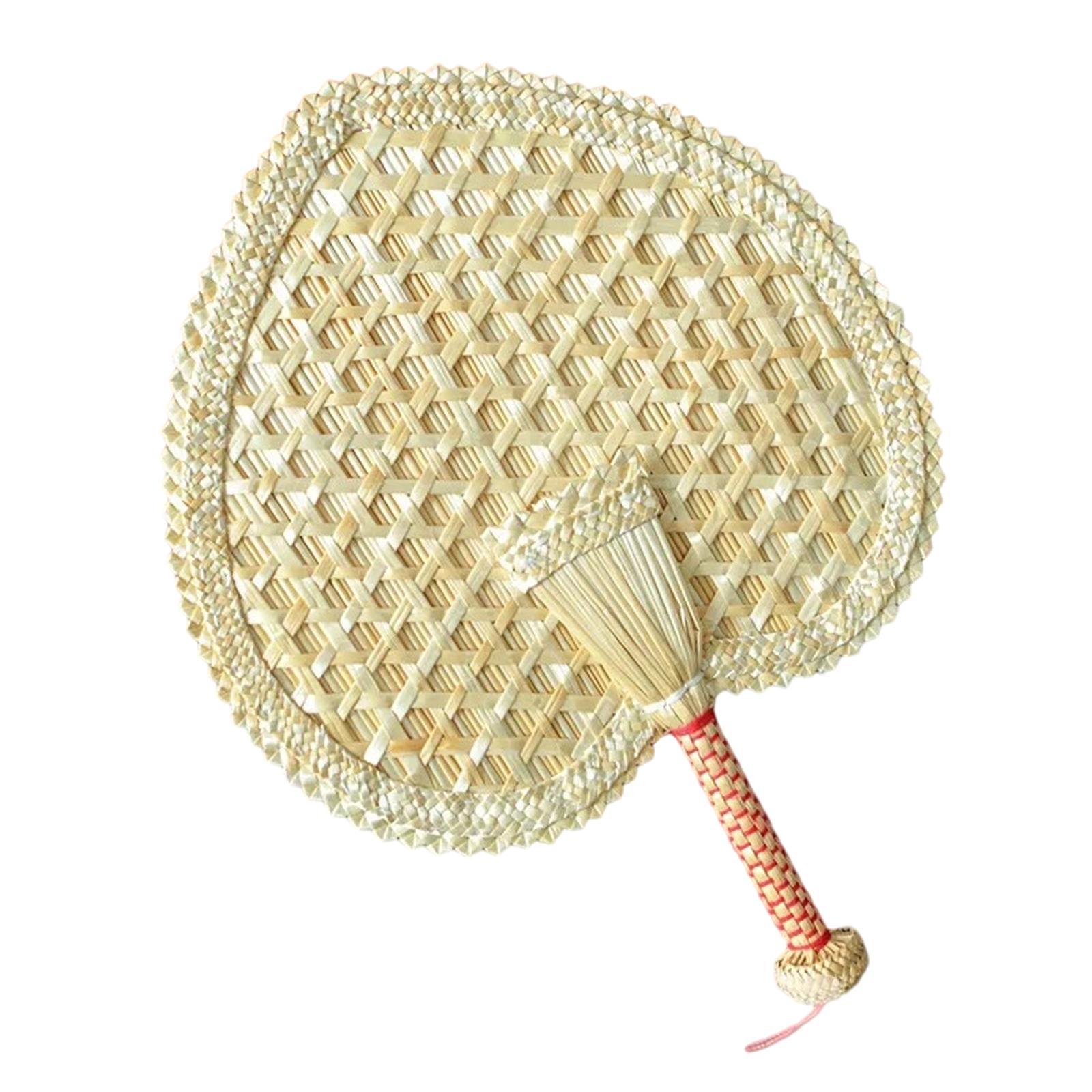 Woven Straw Hand Fan Handheld Decorative Fans for Outdoor Home