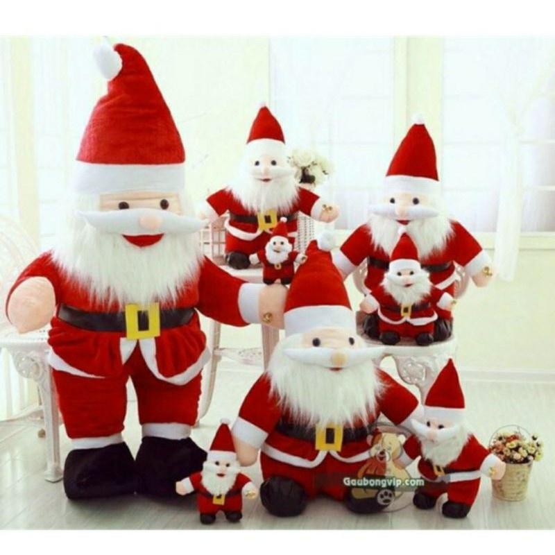 Gấu nhồi bông hình ông già Noel thú nhồi bông nhều kích thước quà tặng noel giáng sinh