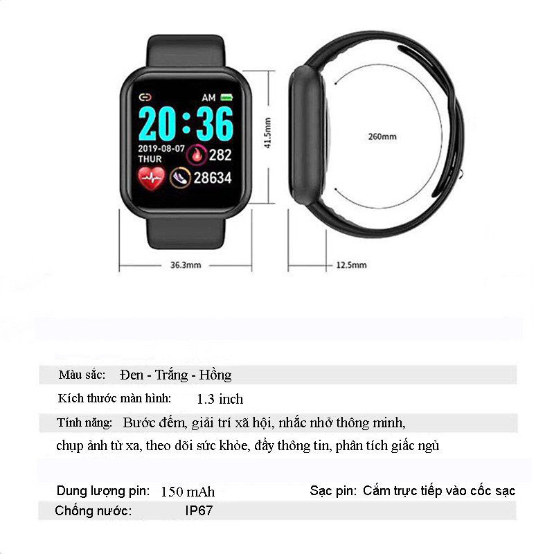 Đồng Hồ Smart Watch Cảm Ứng Thông Minh Thiết Kế Sang Trọng DHY68