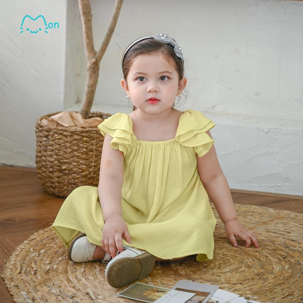 Đầm maxi cho bé gái, đầm mặc nhà bé gái chất đũi tằm nhẹ mát, hợp mặc nhà đi chơi, bé từ 2,3,4,5,6 tuổi MonBabies MV25