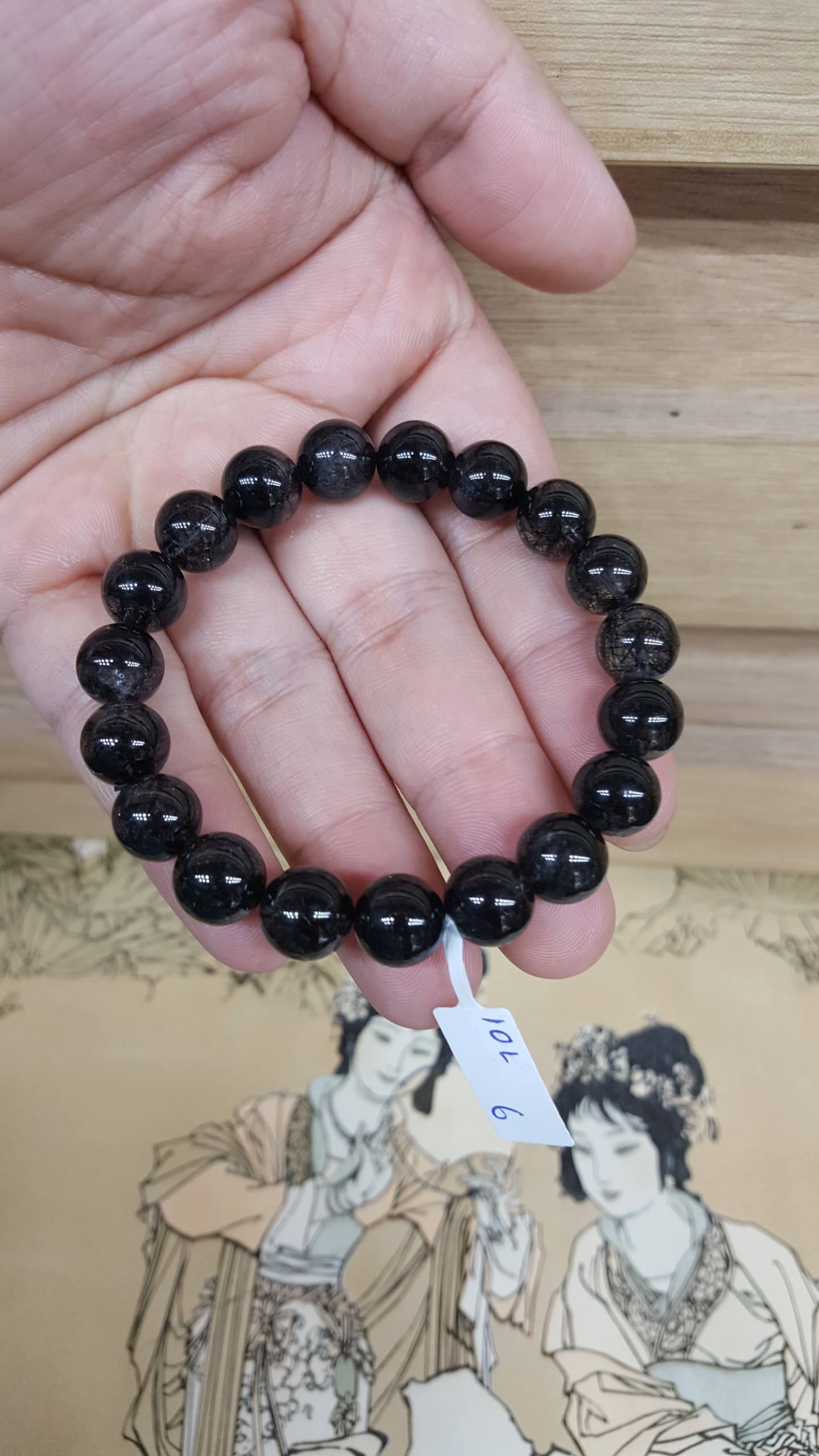 Vòng Tay Đá Thạch Anh Tóc Đen - 10mm - BATDV006