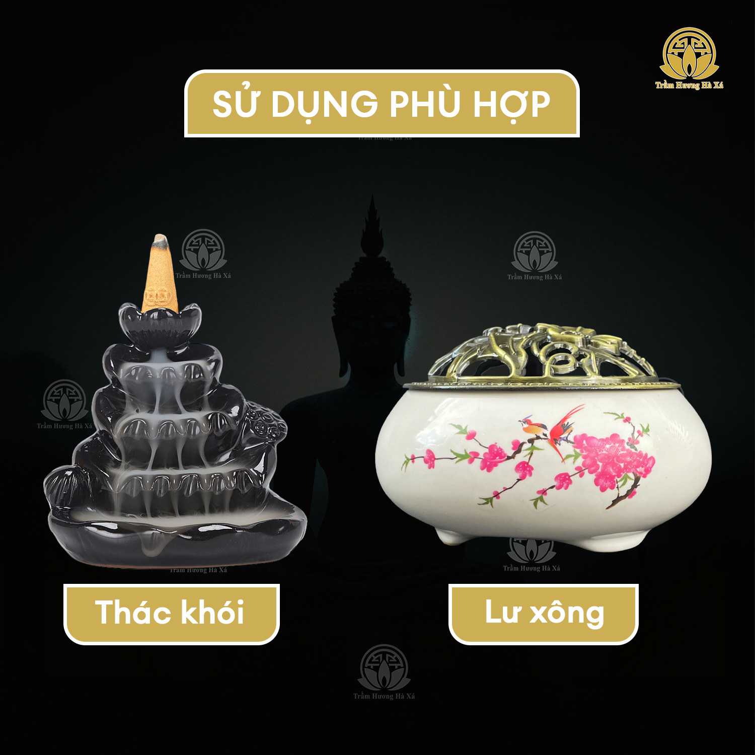 Nhang nụ trầm hương cao cấp đốt xông nhà tẩy uế HÀ XÁ đồ thờ cúng phong thủy, làm thơm không gian, an toàn sức khỏe