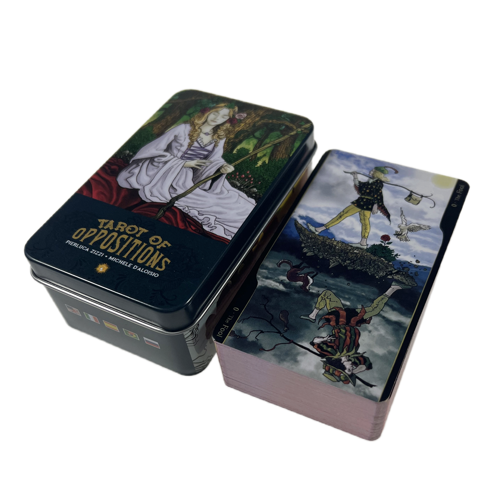 [Mạ Cạnh] Bộ Bài Tarot Of Oppositions Hộp Thiếc 78 Lá 98x58 Mm Tặng Đá Thanh Tẩy