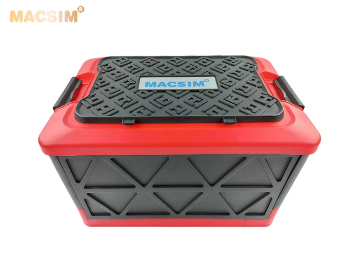 Hộp đựng đồ gấp gọn 2 ngăn 50L màu đỏ pha đen kích thước 50cm x 34cm x 31cm - hộp đựng đồ trong cốp ô tô nhãn hiệu Macsim chất liệu PP cao cấp