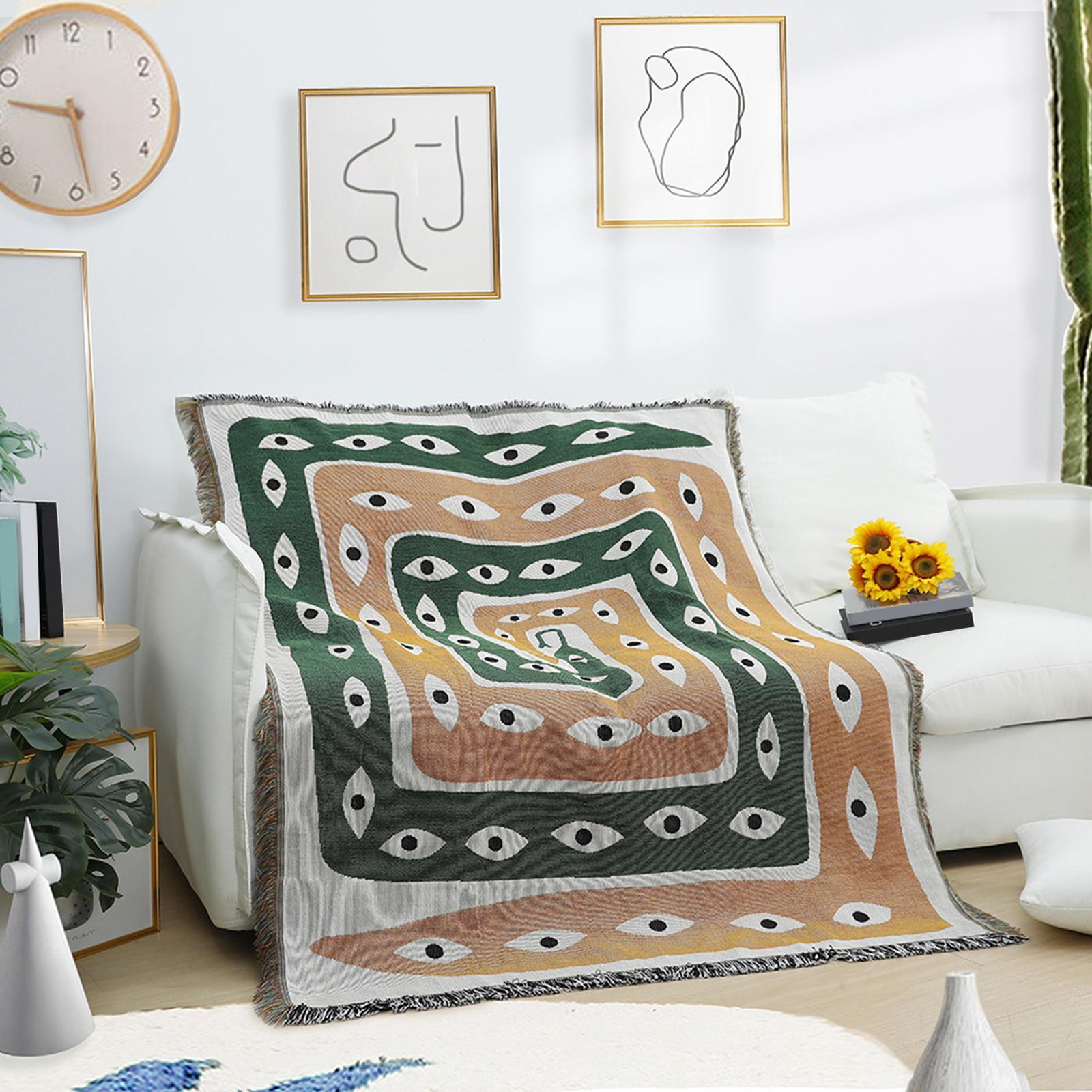 Boho Knitted  Blanket Sofa Throw  for Indoor Beach Outdoor