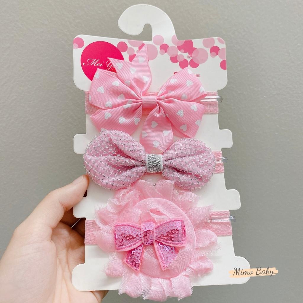 Set 3 băng đô cho bé - Voan 4 mẫu BD58 Mimo Baby