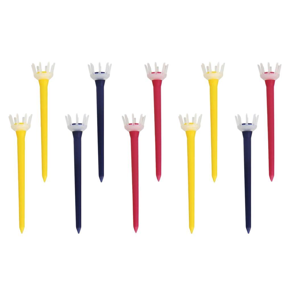 10pcs Golf Tee Crown Claw Tees 2 3/4'' Ball Holder Club Accessories 60mm