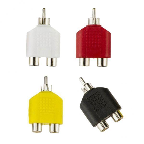 2X RCA Y Splitter Video Plug Converter Male to Female Cable Adapter
