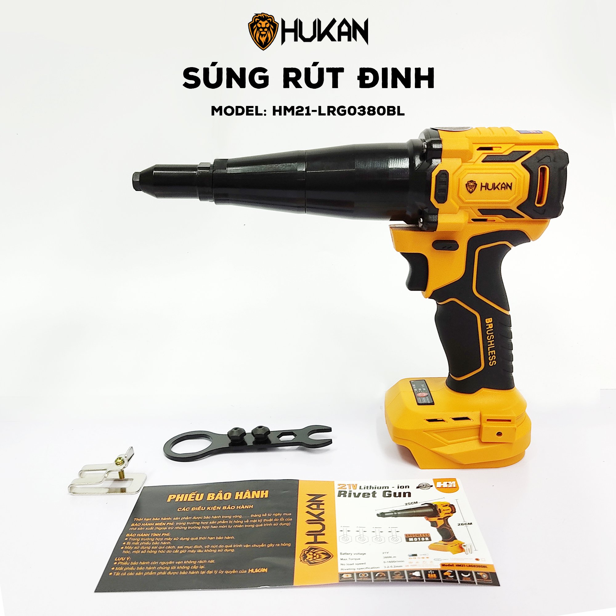 Thân máy rút đinh dùng pin Hukan HM21-LRG0380BL – TYMMAYPIN