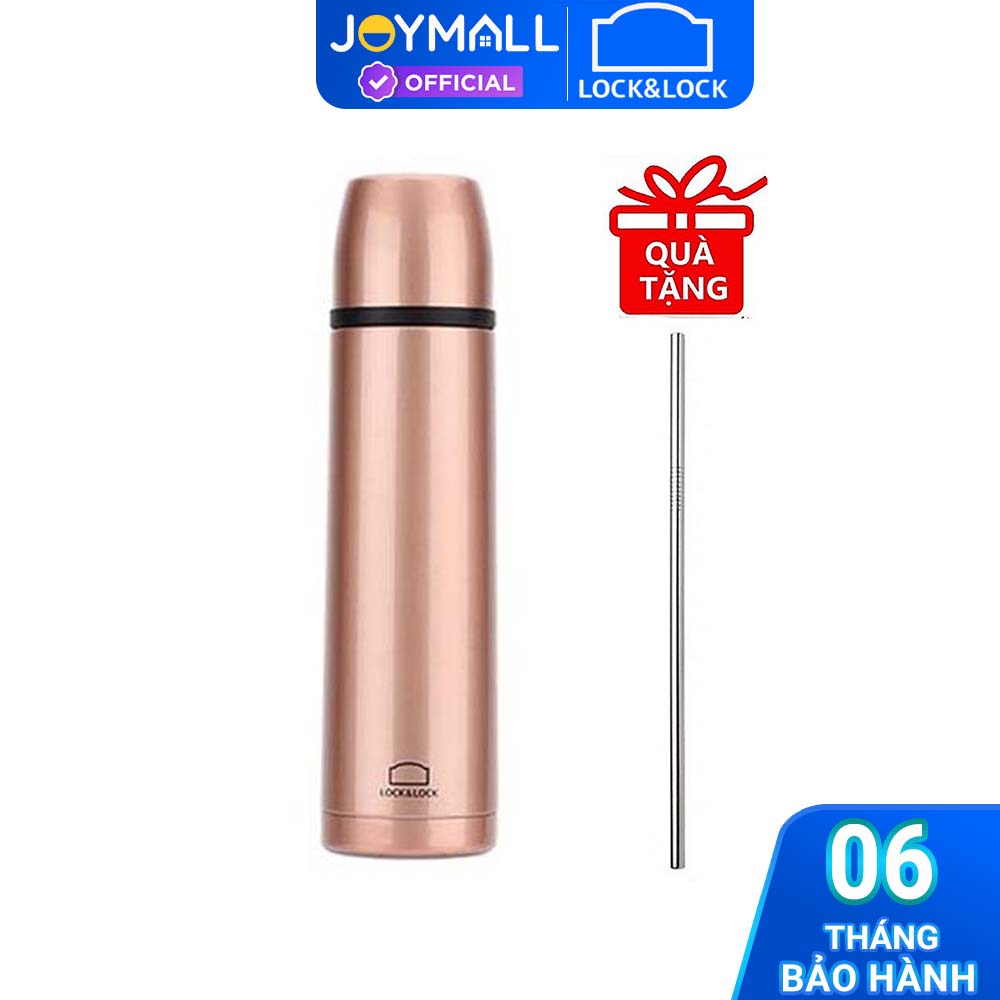 Bình Giữ Nhiệt Lock&amp;Lock Vienna LHC1430SV (500ml) - Hàng Chính Hãng, Ruột Bình Bằng Thép Không Gỉ, Nắp Có Thể Dùng Làm Cốc Uống Nước, Tặng Kèm Ống Hút