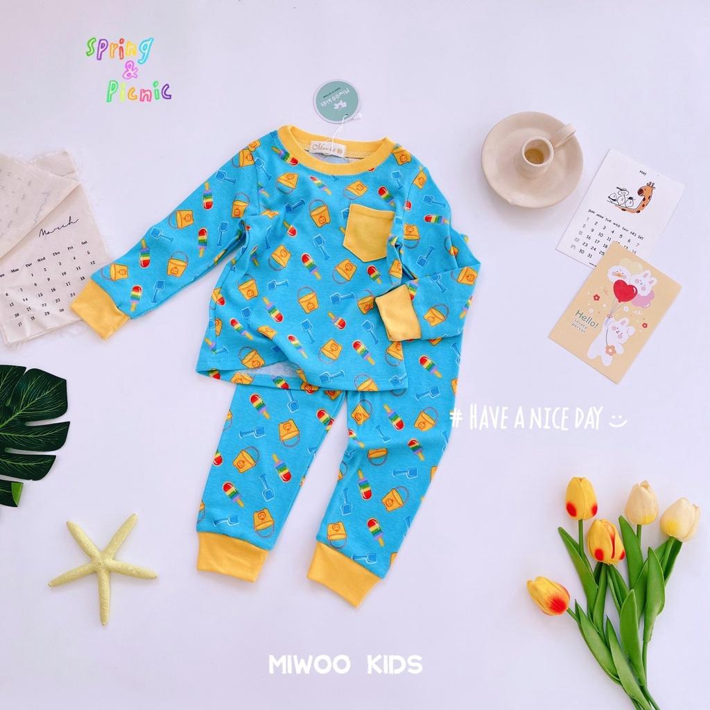 Bộ Dài Tay Có túi Cotton Bozip Xuất Xịn Siêu Mềm Mịn Mát Cho Bé Trai - Bảng 3 - HÀNG LOẠI 1