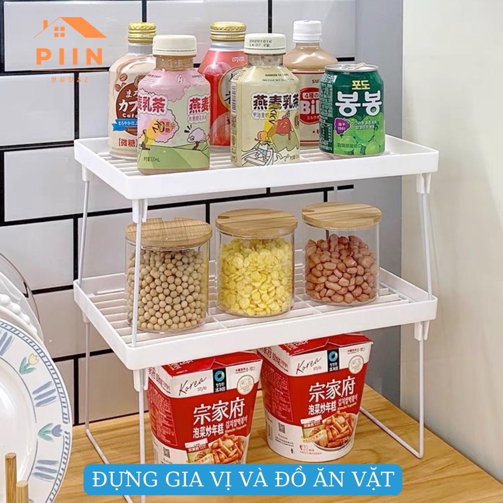 Kệ đựng đồ đa năng PIIN HOUSE có thể gấp gọn, dễ dàng vệ sinh, đặt bàn học/ phòng bếp có thể xếp thành 2 tầng