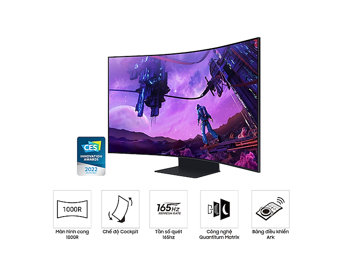 Màn Hình máy tính Odyssey Ark UHD LS55BG970NEXXV 165Hz Dòng 55 inch G97NB - Hàng chính hãng