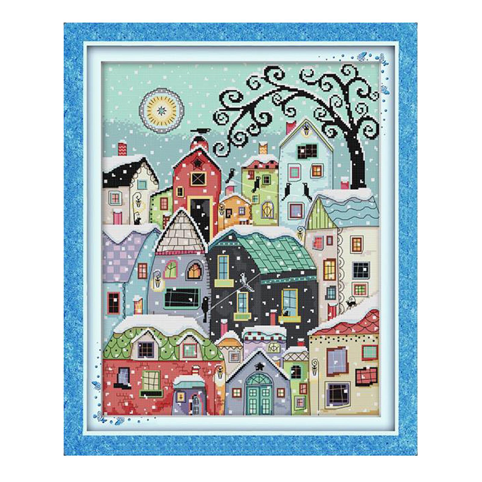Cross Stitch Kits Embroidery Kit Needlework - Snow Street Scenery