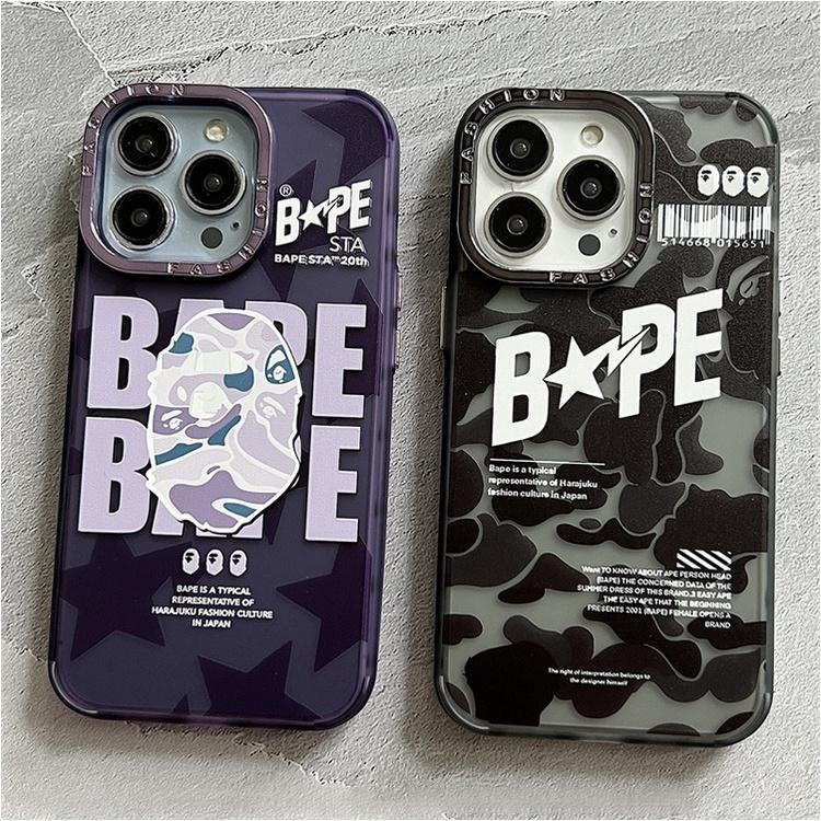 Ốp Lưng BAPE Silicon Cho Iphone 14 Pro Max / 13 Pro Max / 12 Pro Max Bảo Vệ Camera , Chống Bám Vân Tay