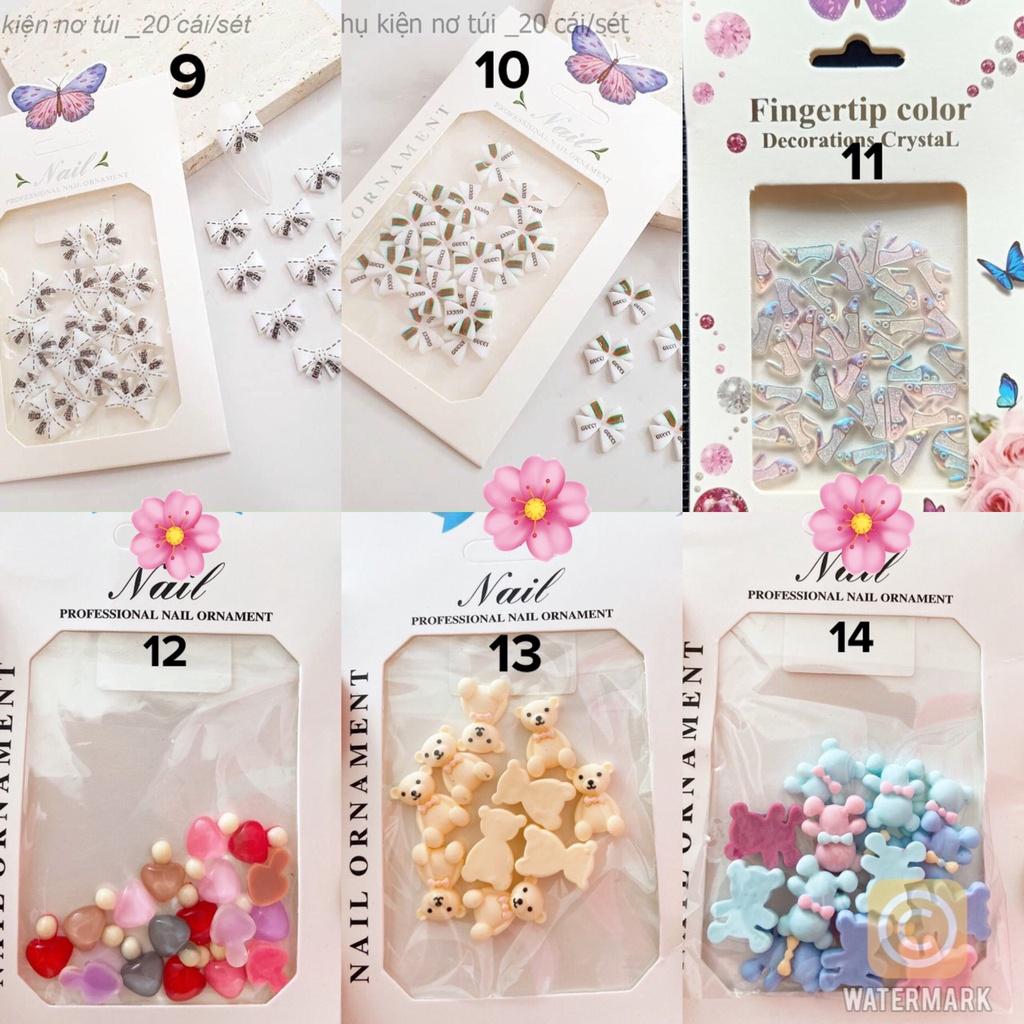 (Hàng mới về) Charm nơ, charm thú đính móng dành cho Nail 25k/1 set