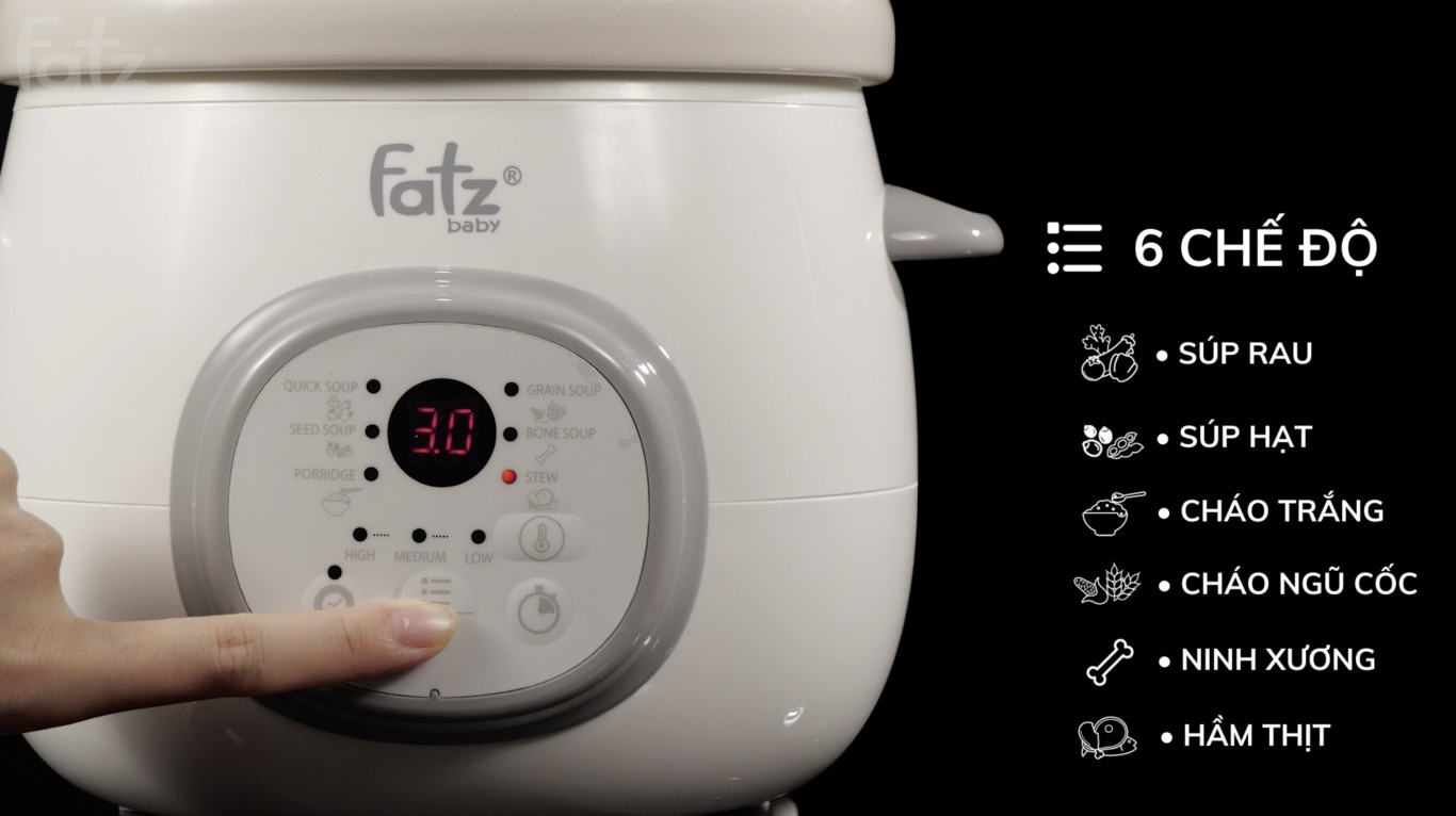 Nồi nấu chậm thông minh hẹn giờ Fatzbaby 1.5L SLOW 5 FB9115ZT