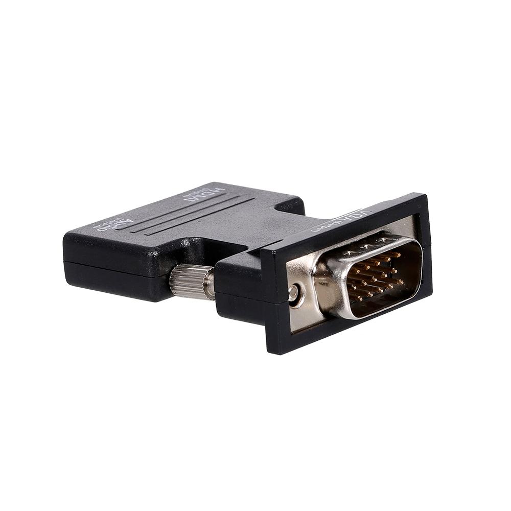HD Female to VGA Male Adapter Support HD 1080P Video Signal Transmission with Audio Port for Monitor Projector TV PC