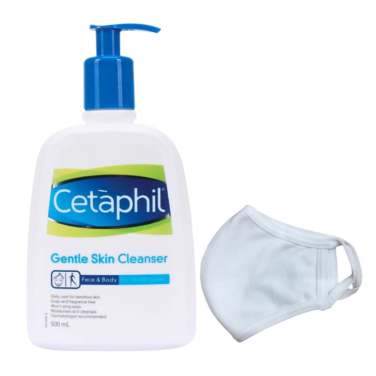 Sữa Rửa Mặt Cetaphil Gentle Skin Cleaner (500ml) + Tặng kèm khẩu trang vải