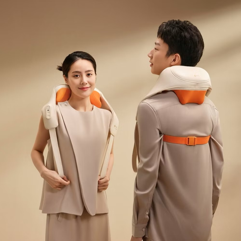 [Set Quà Tết] Máy Massage Cổ Vai Gáy - Massage Silicon 16 Điểm Chạm Chườm Ấm Diện Rộng