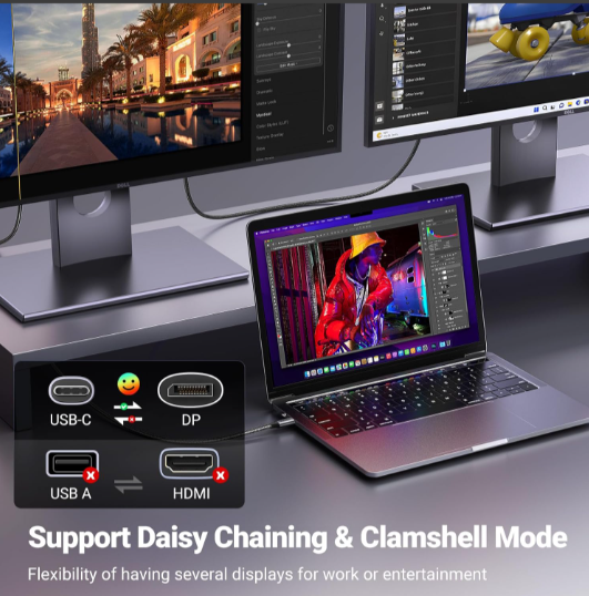 Cáp chuyển Type-C to Displayport dài 3m hổ trợ 8K Ugreen 25839 - Hàng chính hãng