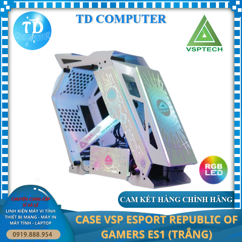 Vỏ máy tính Case VSP ES1 Kính cường Lực - Hàng chính hãng TECH VISION phân phối