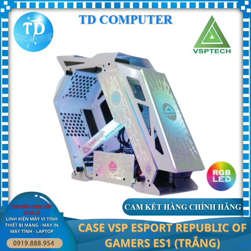 Vỏ máy tính Case VSP ES1 [TRẮNG] (M-ATX, Mini-ITX) Kính cường Lực (không Fan) - Hàng chính hãng TECH VISION phân phối