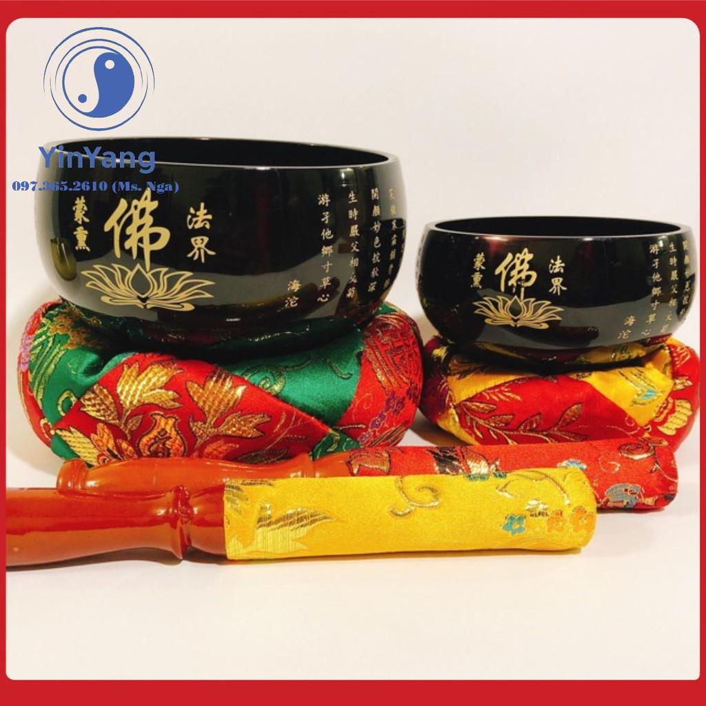 Chuông Bát Nhã Tâm Kinh 5 inch - màu đen Cao Cấp