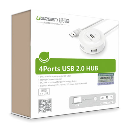 Bộ Chia 4 Cổng USB 2.0 Ugreen 20270 - Hàng Chính Hãng